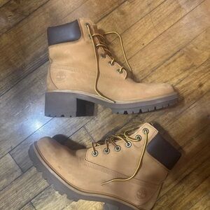 Timberland Women's Tan Leather Moto Boots